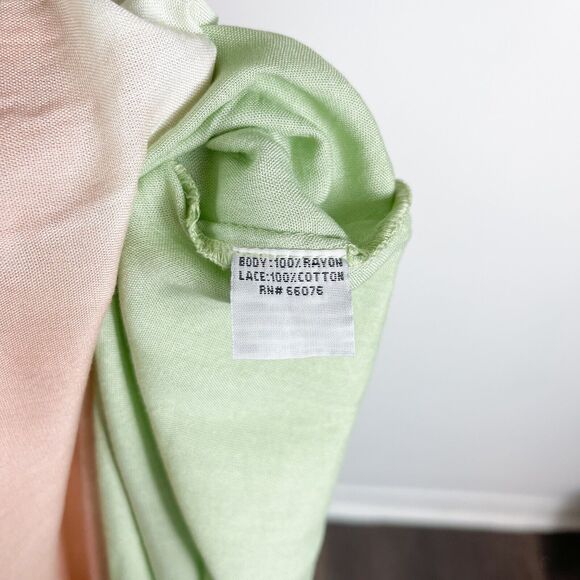 Bohome NWT Front Tie Swim Coverup Maxi Dress Pink Peach Lime Green Ombre Size M - Picture 5 of 6